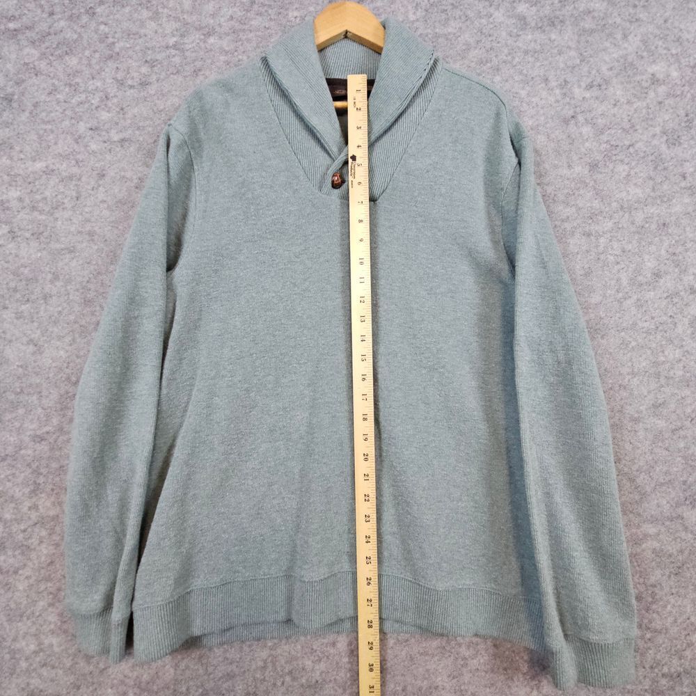Tasso Elba Men's Light‎ Green Shawl Collar Size XL Sweater 100% Cotton Preppy - Picture 7 of 9